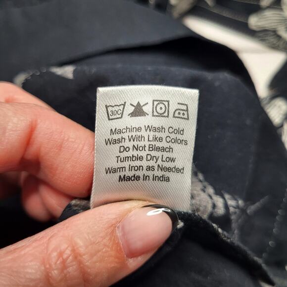 Caroline Constas Puff Sleeve V Neck Floral Dress Black White Tie Waist Small - Picture 10 of 10